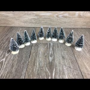 Lot Of 10 Lemax 2 1/2” Frosted Christmas Trees